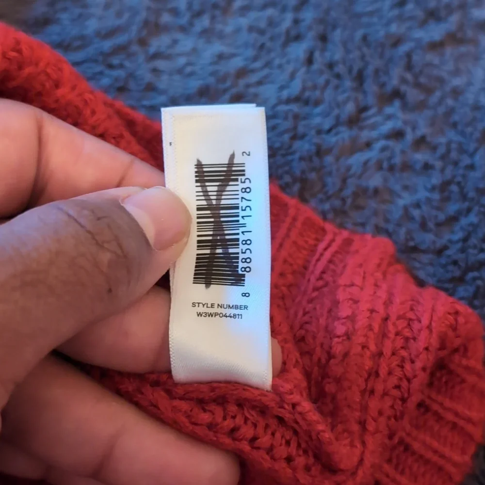 Joe Fresh| NWT Red Long Sleeve Mock Neck Midi Knit Sweater Dress - Picture 13 of 13